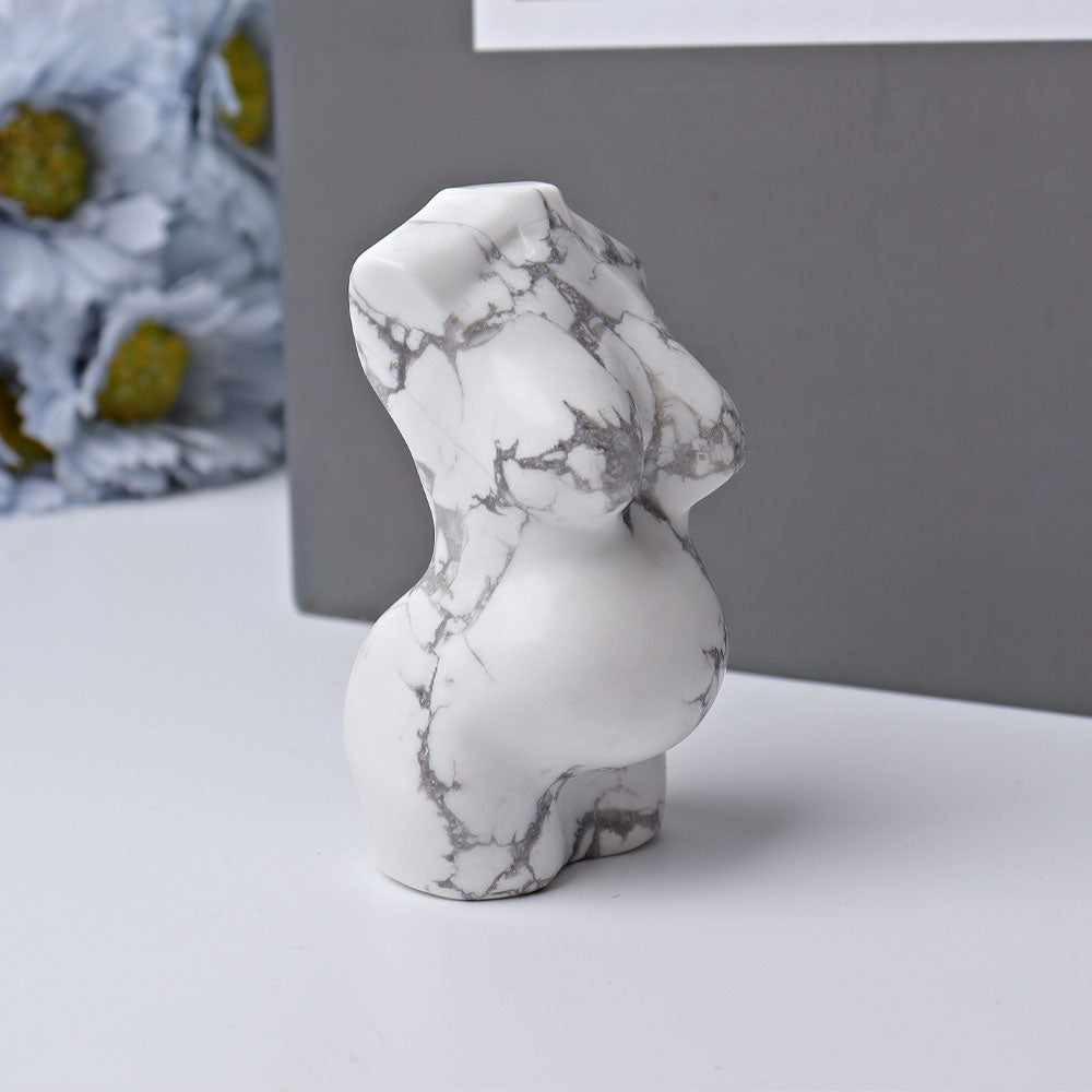 2.7-inch Howlite Crystal Figurine Carving for Healing