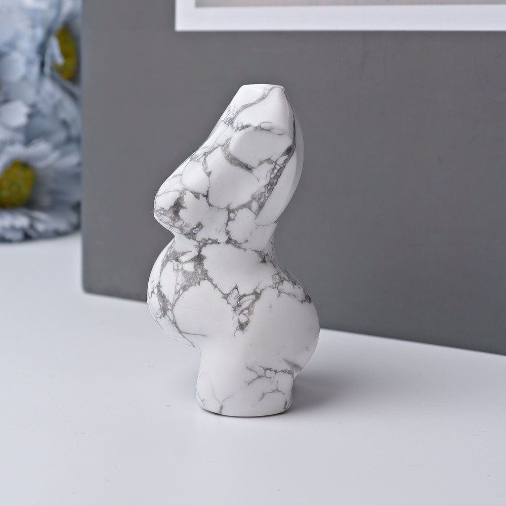 2.7-inch Howlite Crystal Figurine Carving for Healing