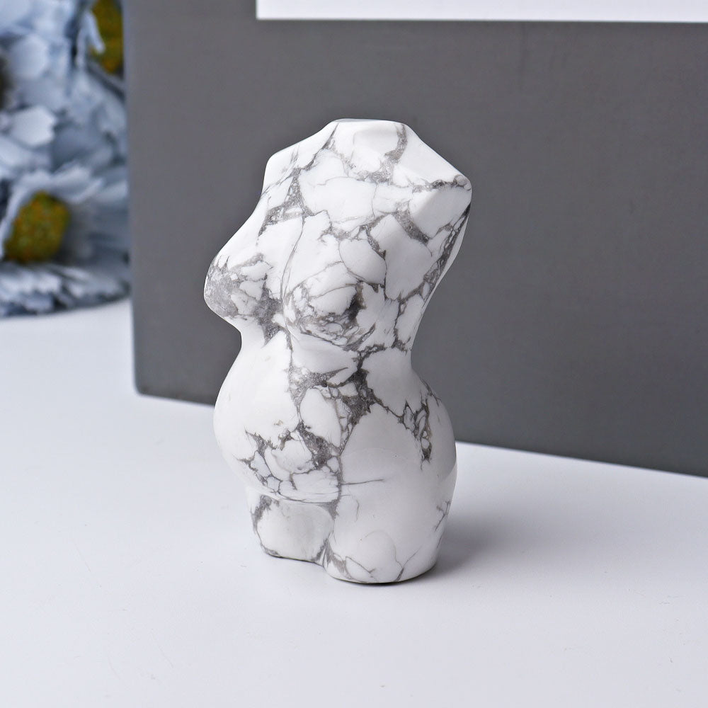 2.7-inch Howlite Crystal Figurine Carving for Healing