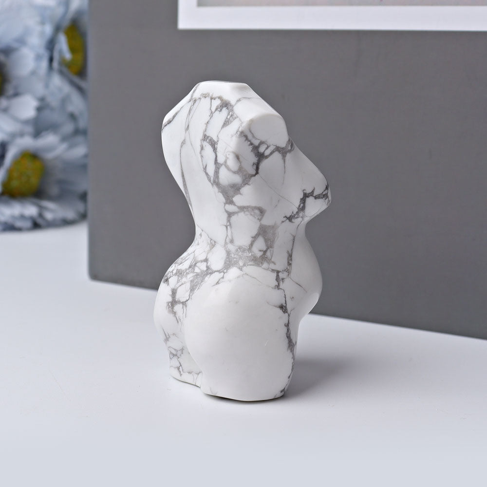 2.7-inch Howlite Crystal Figurine Carving for Healing