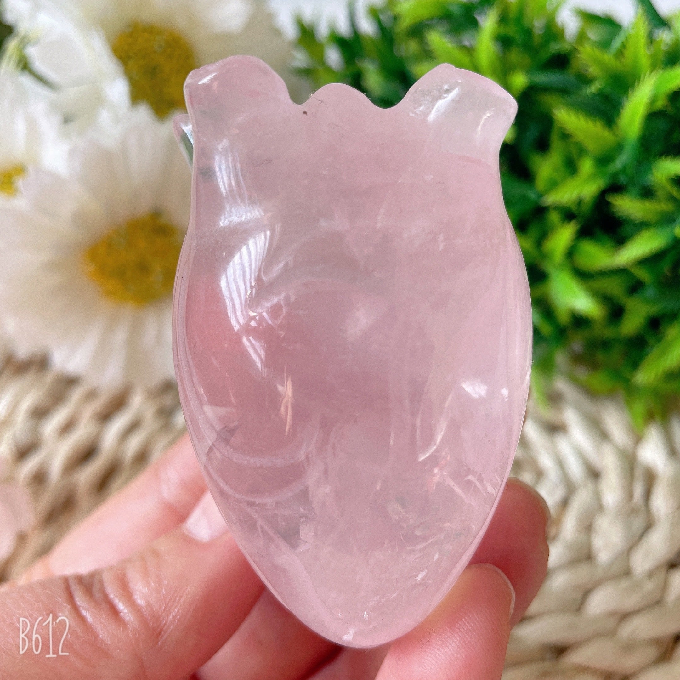 2.7 Inch Rose Quartz Heart Crystal for Emotional Healing