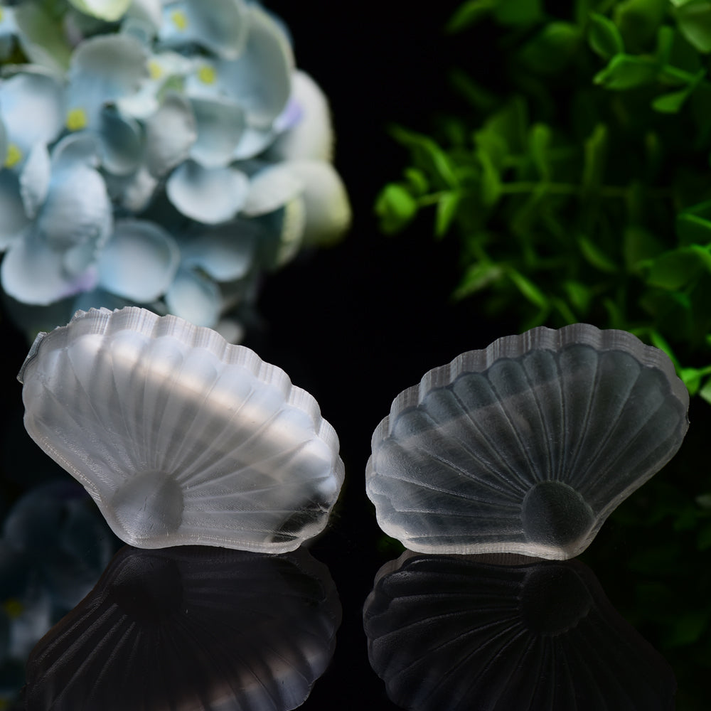 2.7 inch Selenite Shell Shaped Carving for Crystal Decor