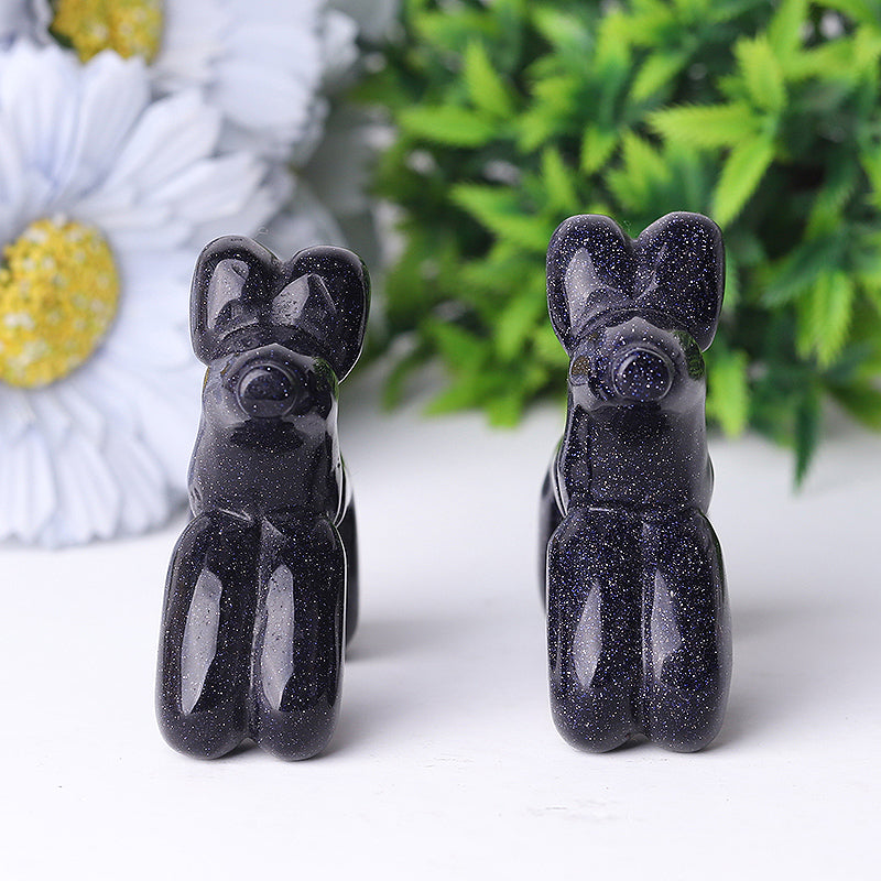 2.8 Inch Clear Quartz Balloon Dog Crystal Carving