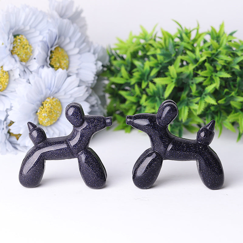 2.8 Inch Clear Quartz Balloon Dog Crystal Carving