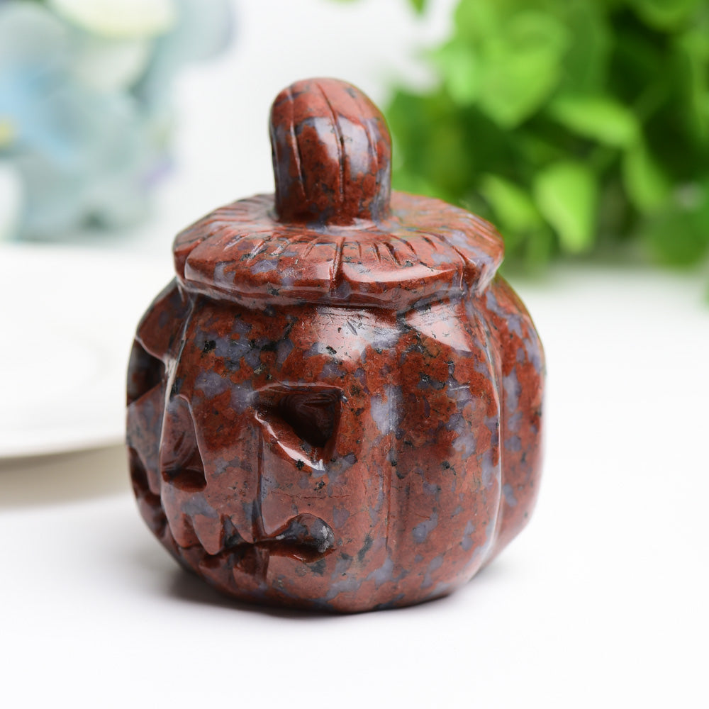 2.8 inch Polished Pumpkin Crystal Carving Figurine