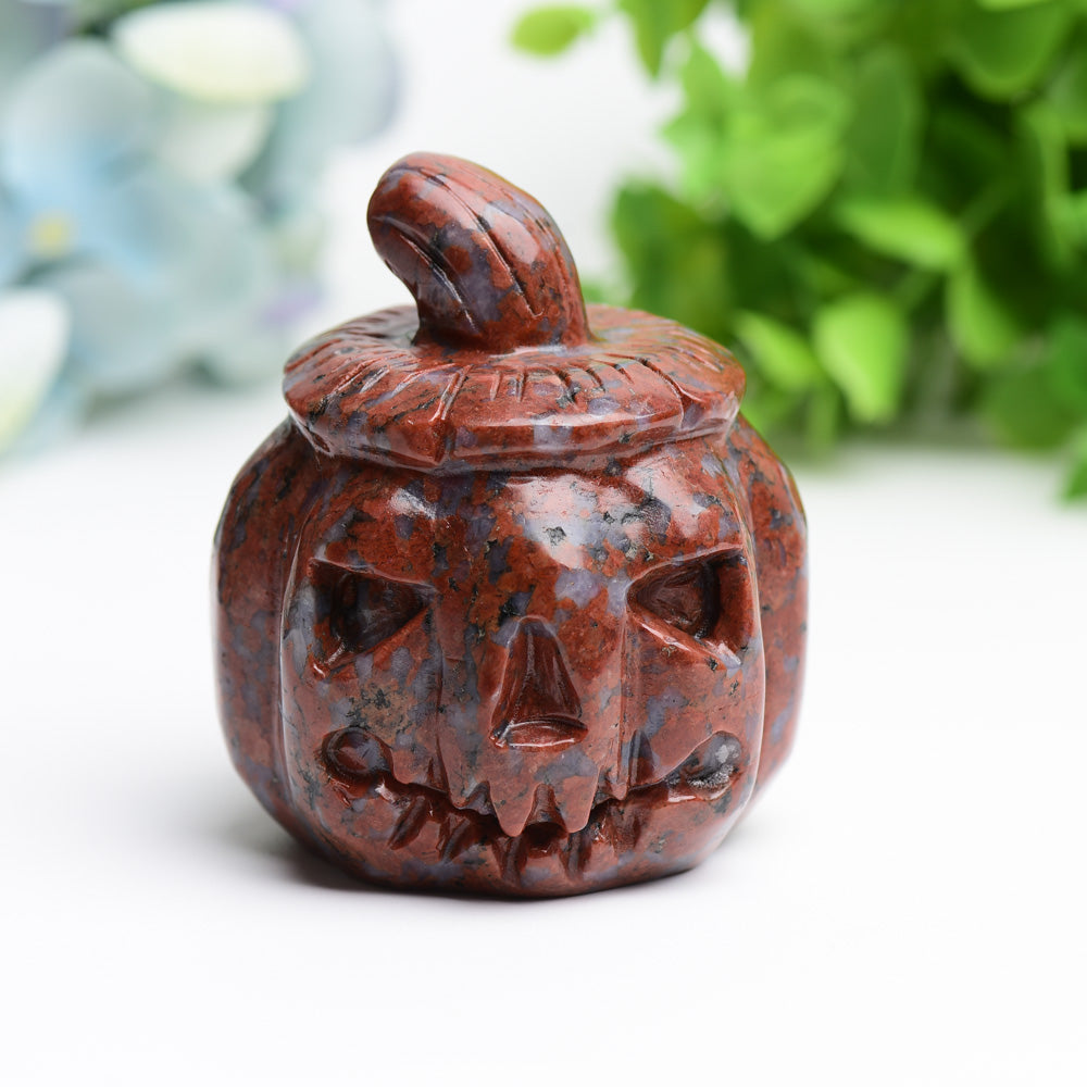 2.8 inch Polished Pumpkin Crystal Carving Figurine