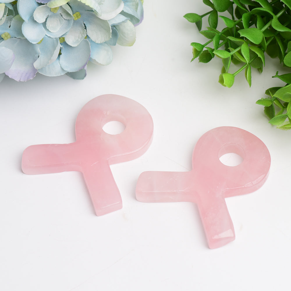 Rose Quartz Ribbon Crystal 2.8
