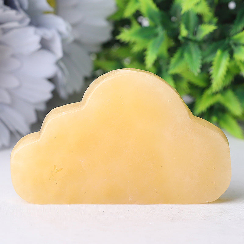 2.8 inch Yellow Jade Crystal Figurine - Cloud Carving