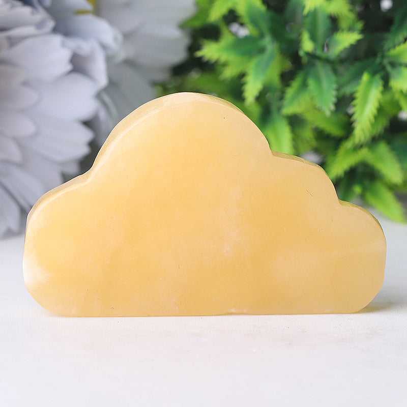 2.8 inch Yellow Jade Crystal Figurine - Cloud Carving
