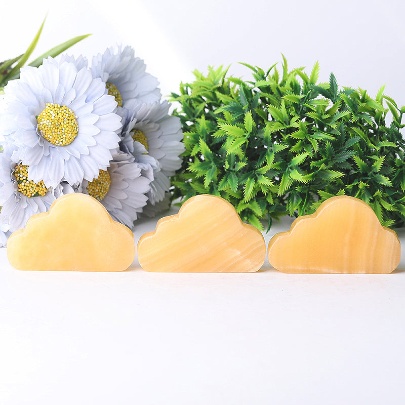 2.8 inch Yellow Jade Crystal Figurine - Cloud Carving