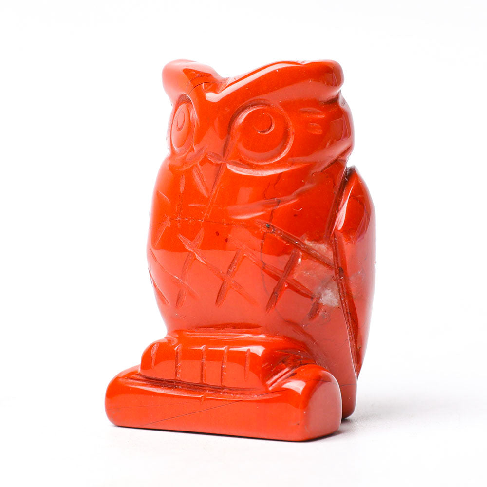 2" Crystal Owl Figurine Hand Carved in Multiple Stones