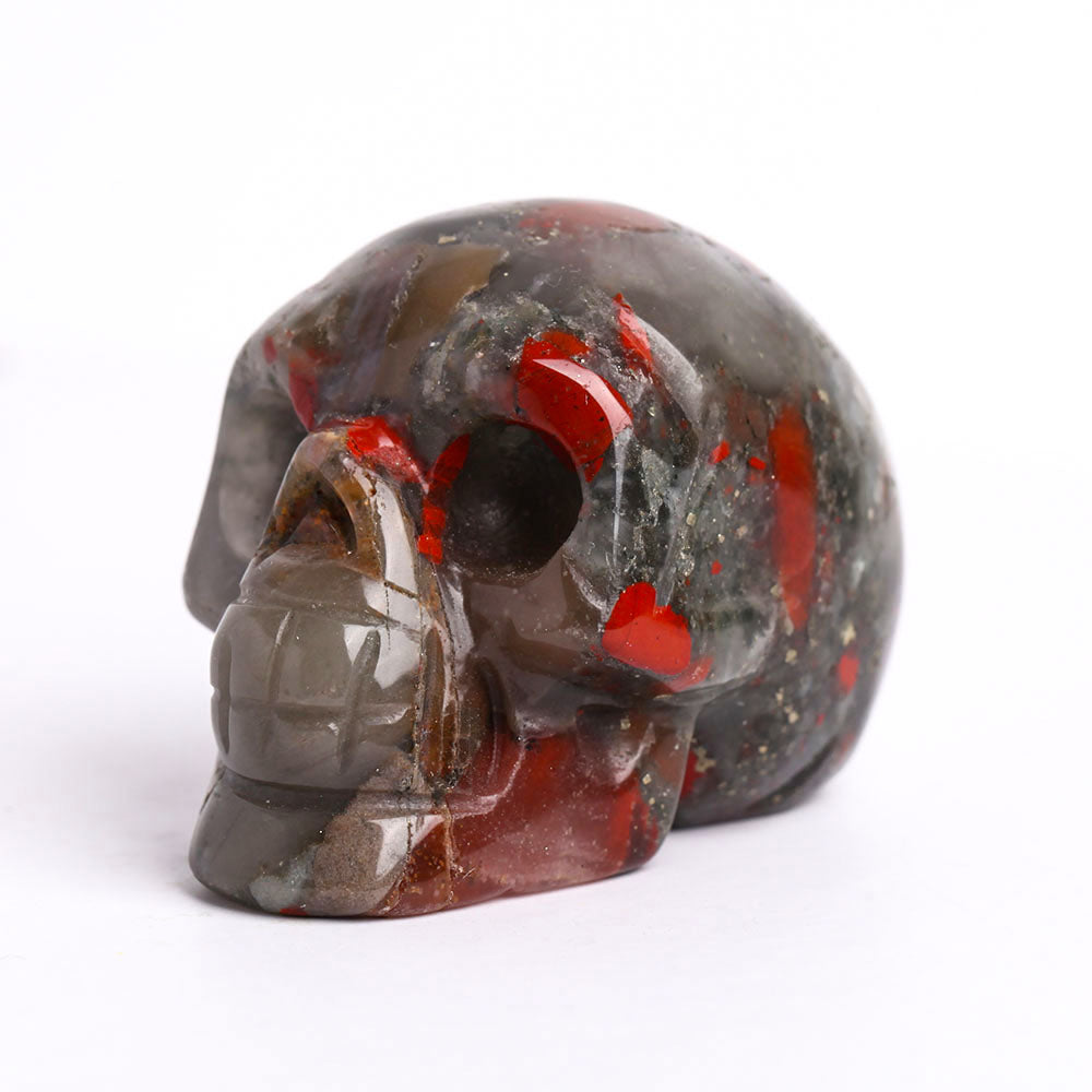 2-Inch African Blood Stone Crystal Skull for Spiritual Healing