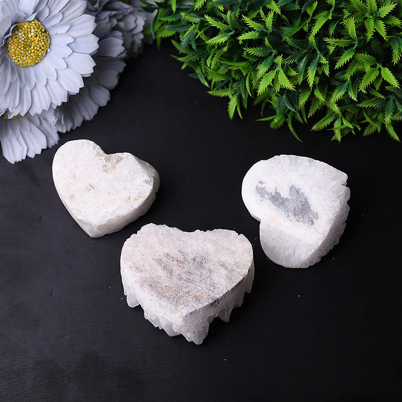 2-Inch Aura Quartz Heart Crystal Figurine with Angel Energy