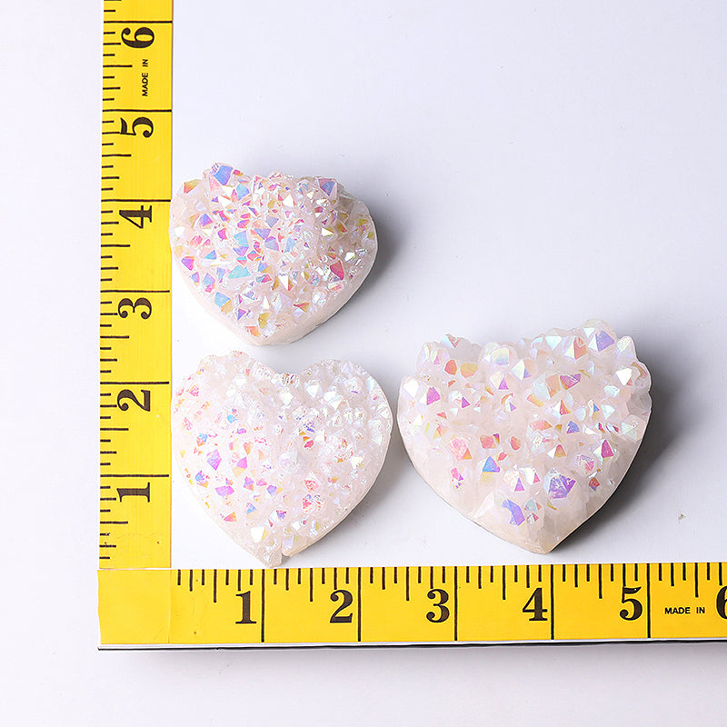 2-Inch Aura Quartz Heart Crystal Figurine with Angel Energy