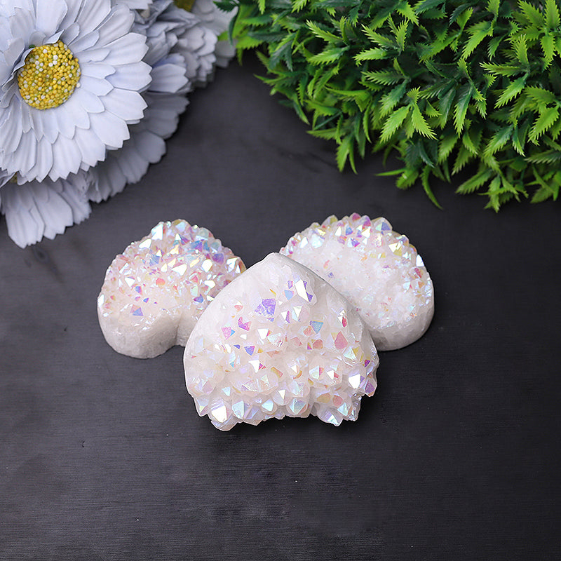 2-Inch Aura Quartz Heart Crystal Figurine with Angel Energy
