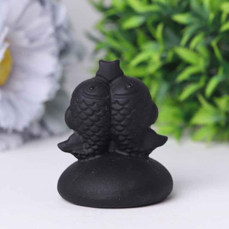 2-inch Black Obsidian Crystal Animal Carvings