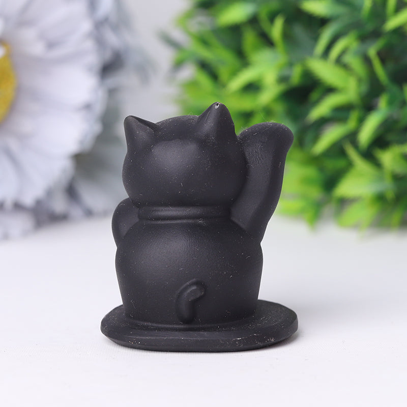 2-Inch Black Obsidian Crystal Bear Carving