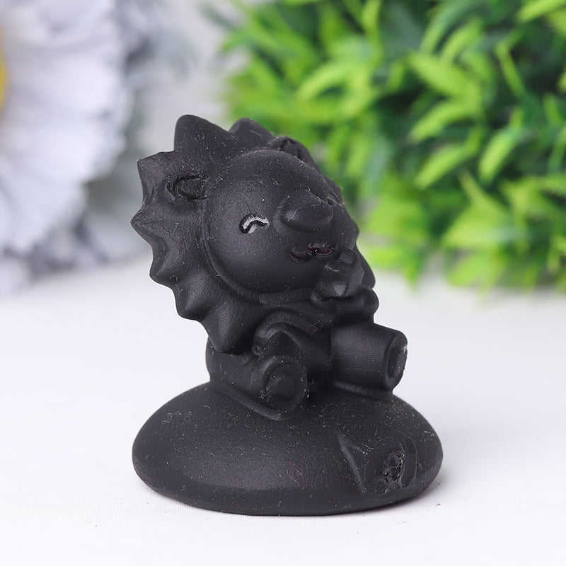 2-Inch Black Obsidian Crystal Bear Carving