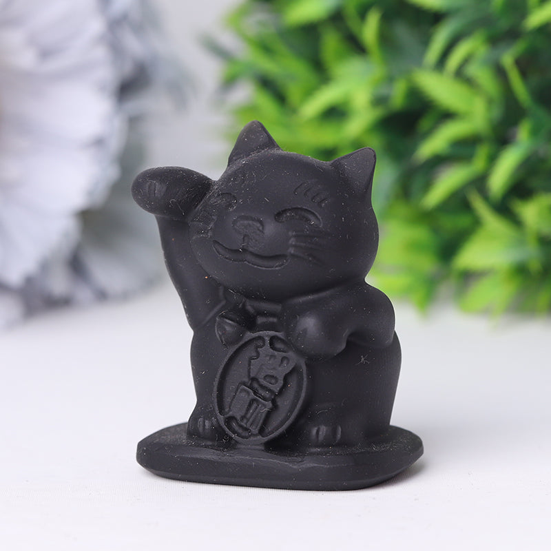 2-Inch Black Obsidian Crystal Bear Carving