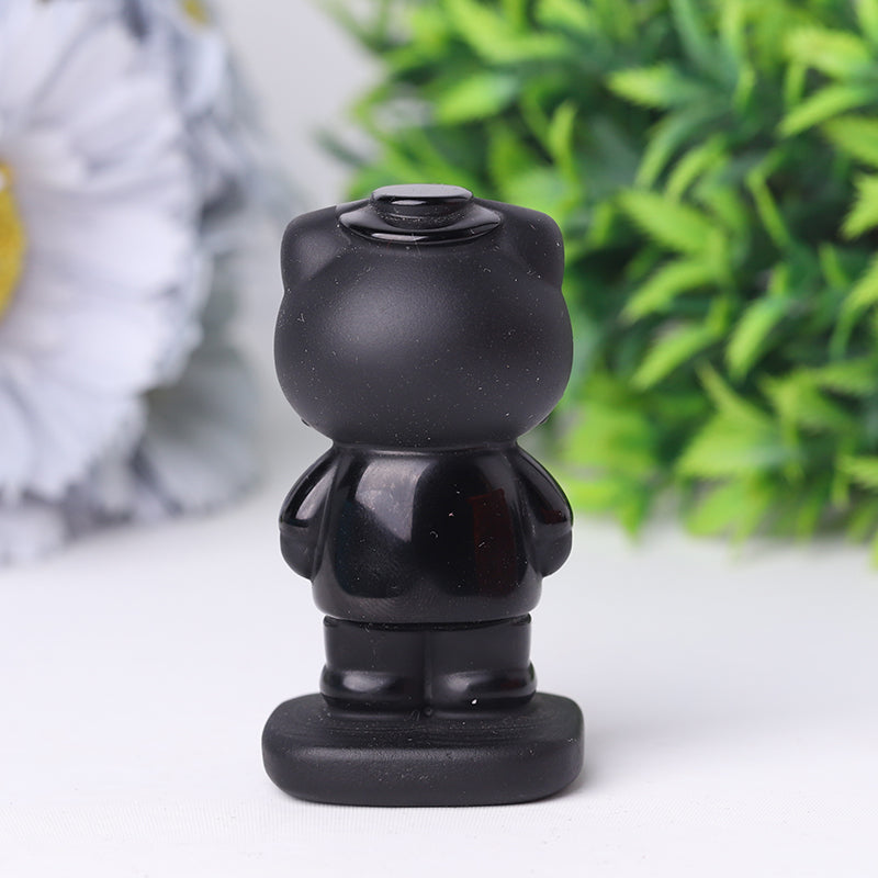 2-Inch Black Obsidian Crystal Bear Carving