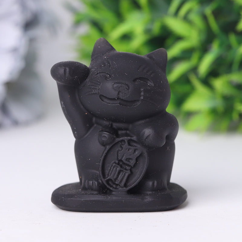 2-Inch Black Obsidian Crystal Bear Carving
