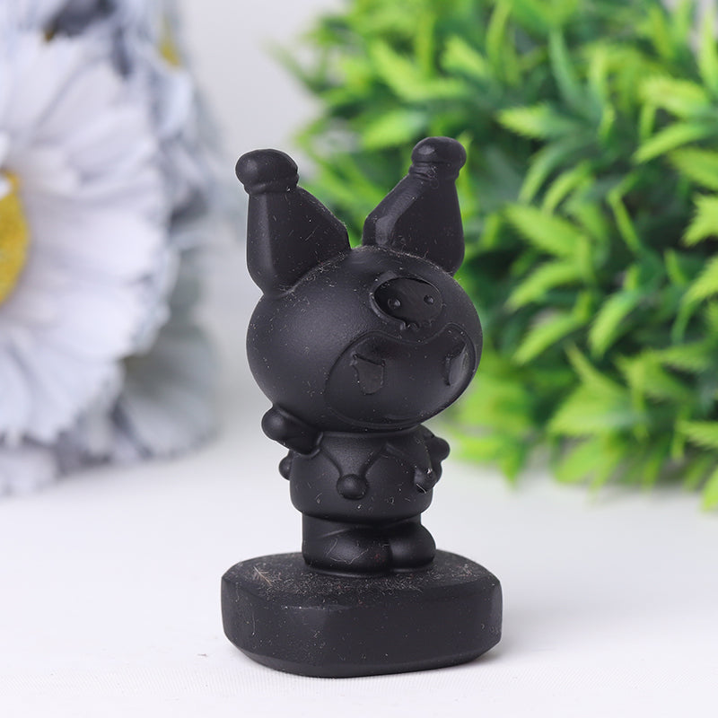 2-Inch Black Obsidian Crystal Bear Carving