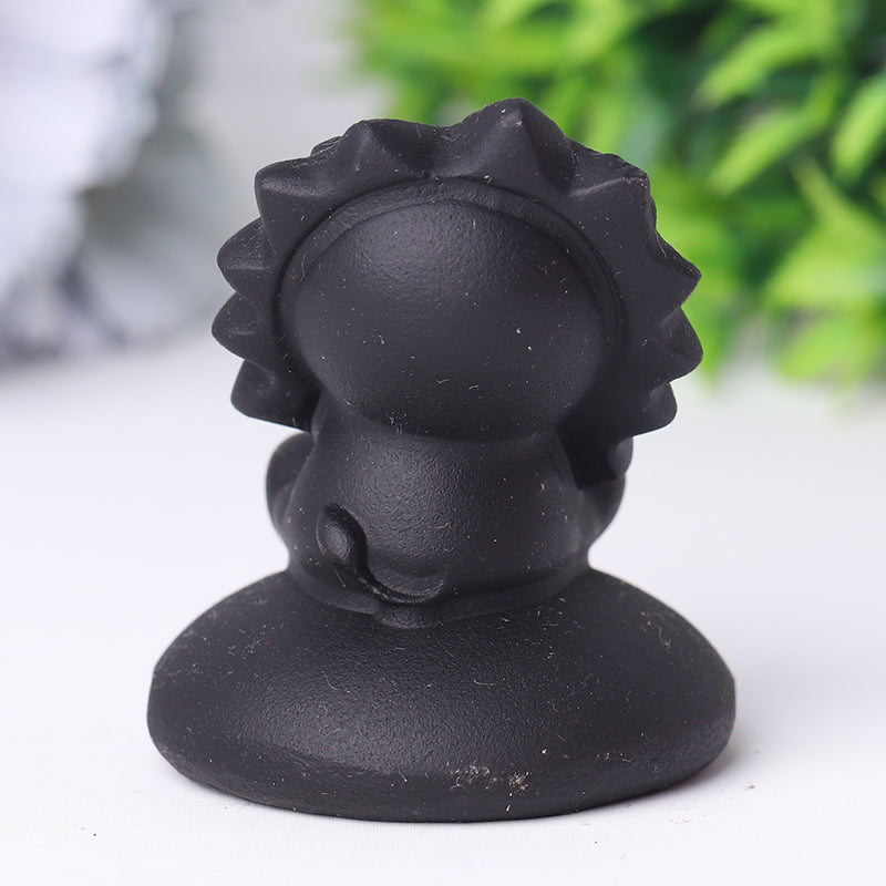 2-Inch Black Obsidian Crystal Bear Carving