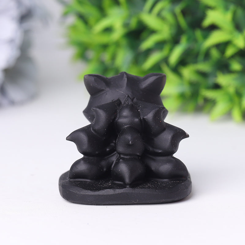 2-Inch Black Obsidian Crystal Bear Carving