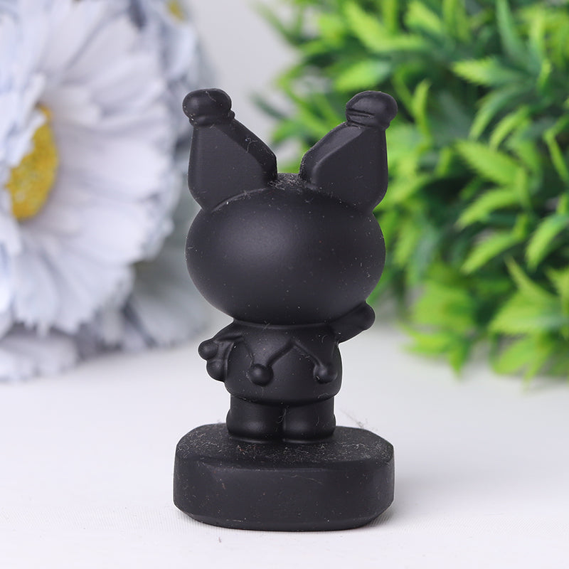 2-Inch Black Obsidian Crystal Bear Carving