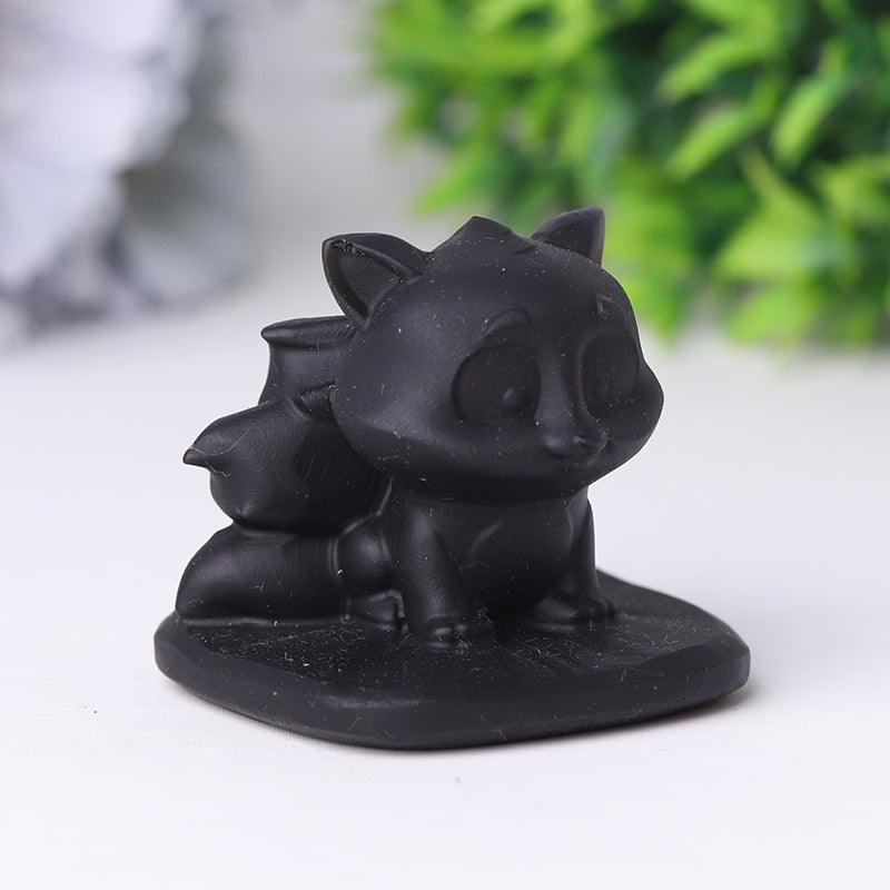 2-Inch Black Obsidian Crystal Bear Carving