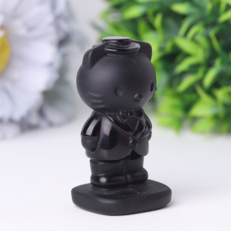 2-Inch Black Obsidian Crystal Bear Carving