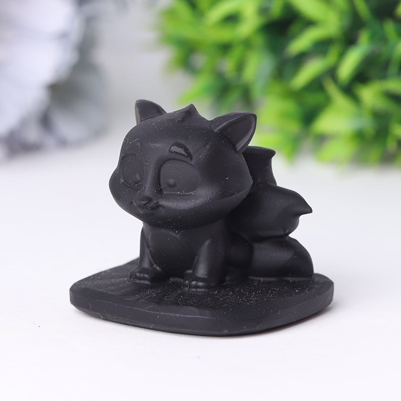 2-Inch Black Obsidian Crystal Bear Carving