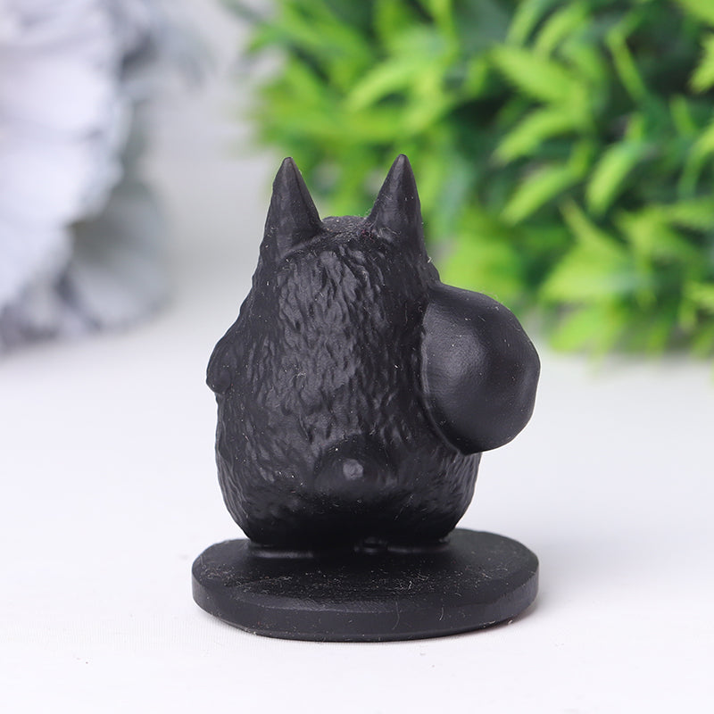 2-Inch Black Obsidian Crystal Bear Carving