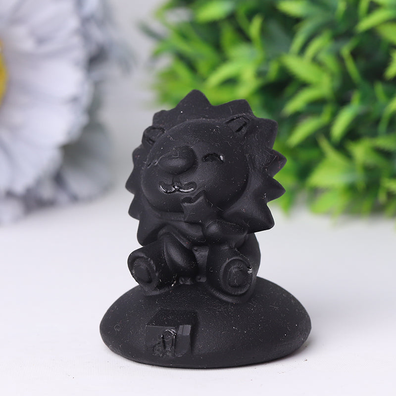 2-Inch Black Obsidian Crystal Bear Carving