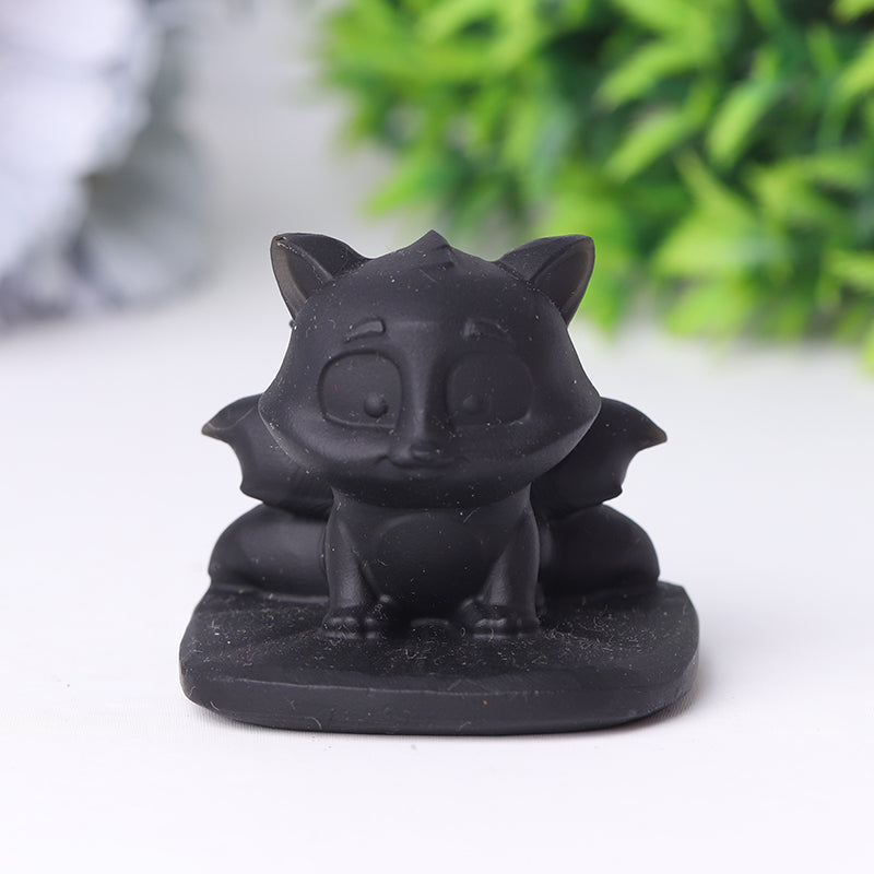 2-Inch Black Obsidian Crystal Bear Carving