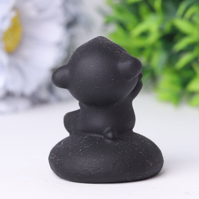 2-Inch Black Obsidian Crystal Bear Carving
