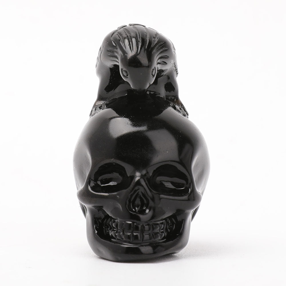 2 Inch Black Obsidian Crystal Skull Carving