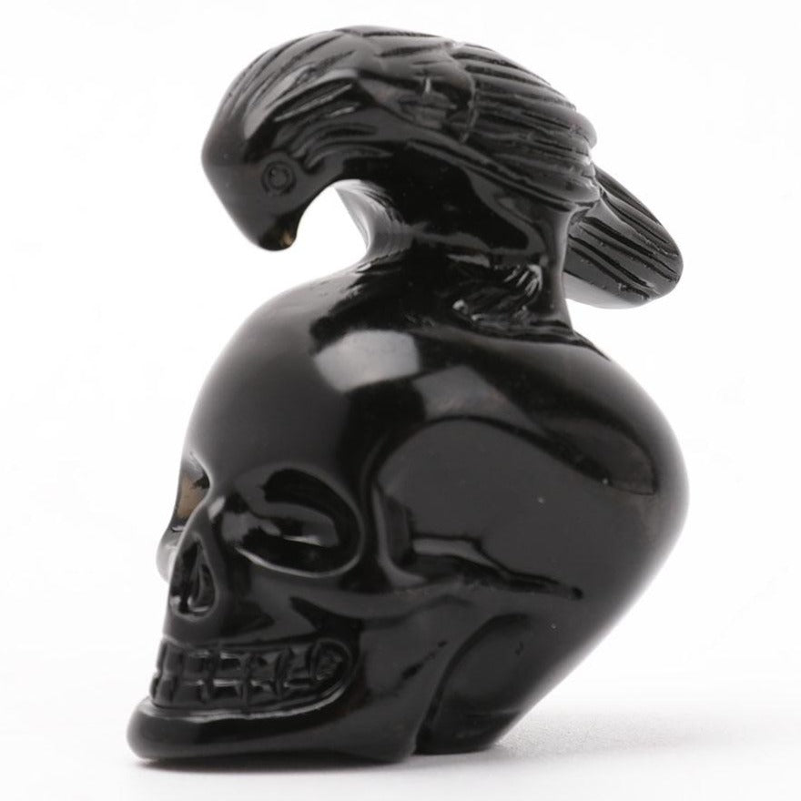 2 Inch Black Obsidian Crystal Skull Carving