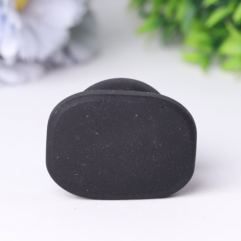 2-inch Black Obsidian Snorlax Crystal Animal Carving
