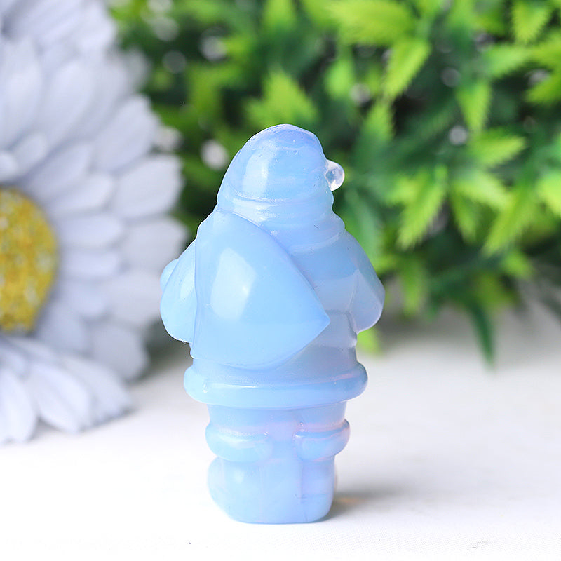 2-inch Blue Opalite Santa Claus Crystal Figurine Decor