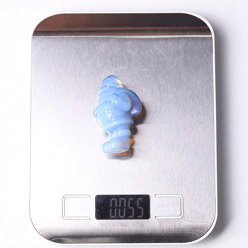 2-inch Blue Opalite Santa Claus Crystal Figurine Decor