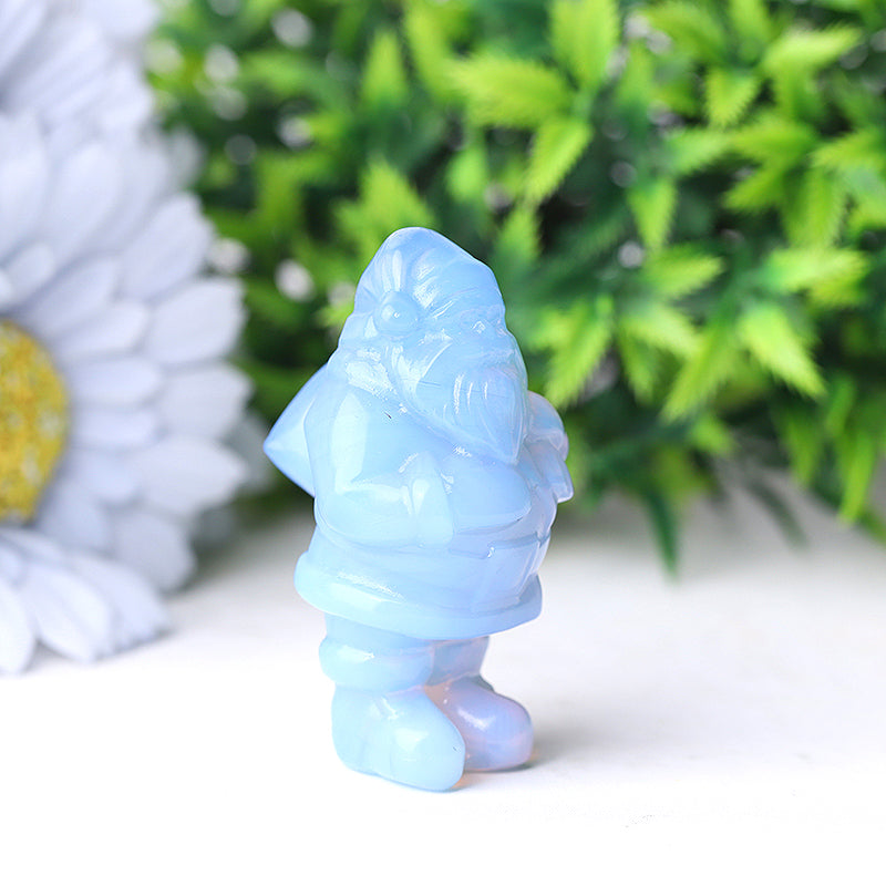 2-inch Blue Opalite Santa Claus Crystal Figurine Decor