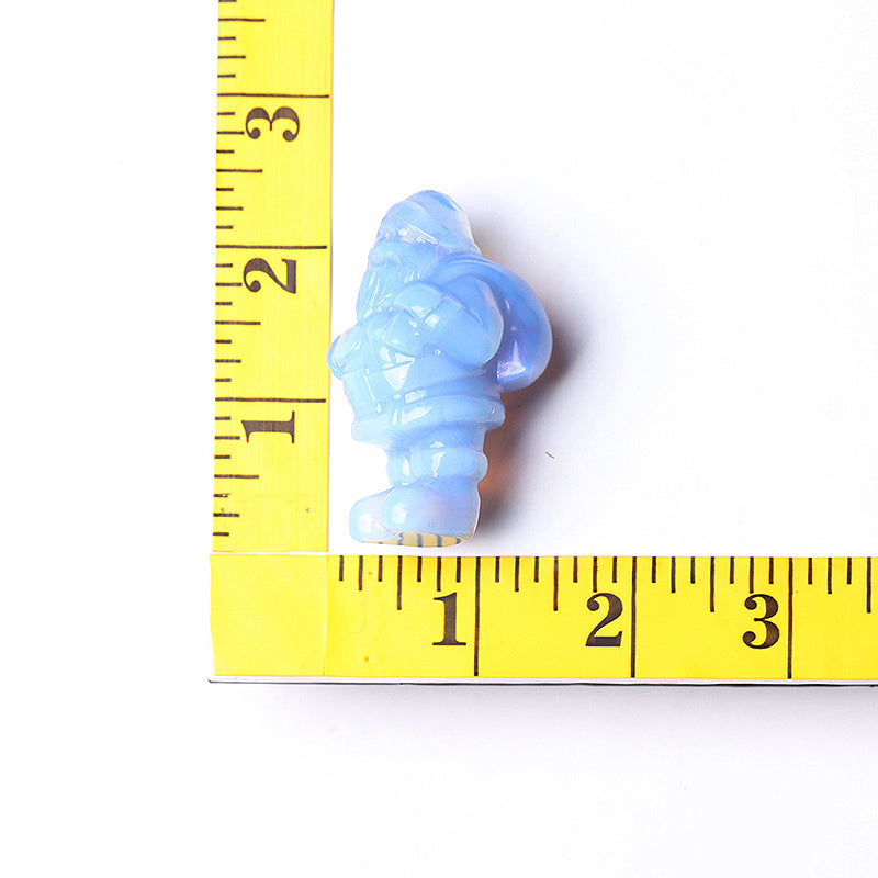 2-inch Blue Opalite Santa Claus Crystal Figurine Decor