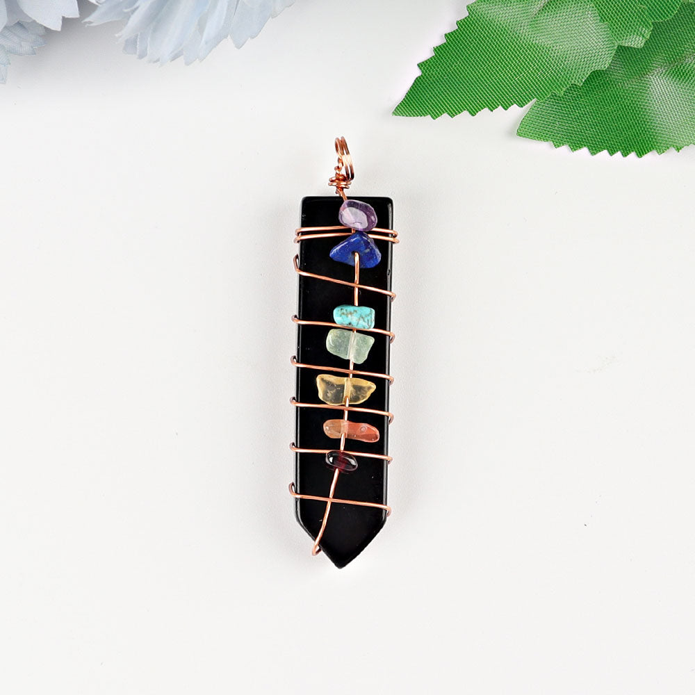 2 Inch Chakra Pendant Wire Wrapped Healing Necklace
