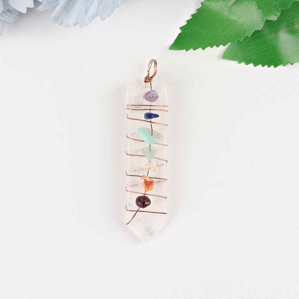 2 Inch Chakra Pendant Wire Wrapped Healing Necklace