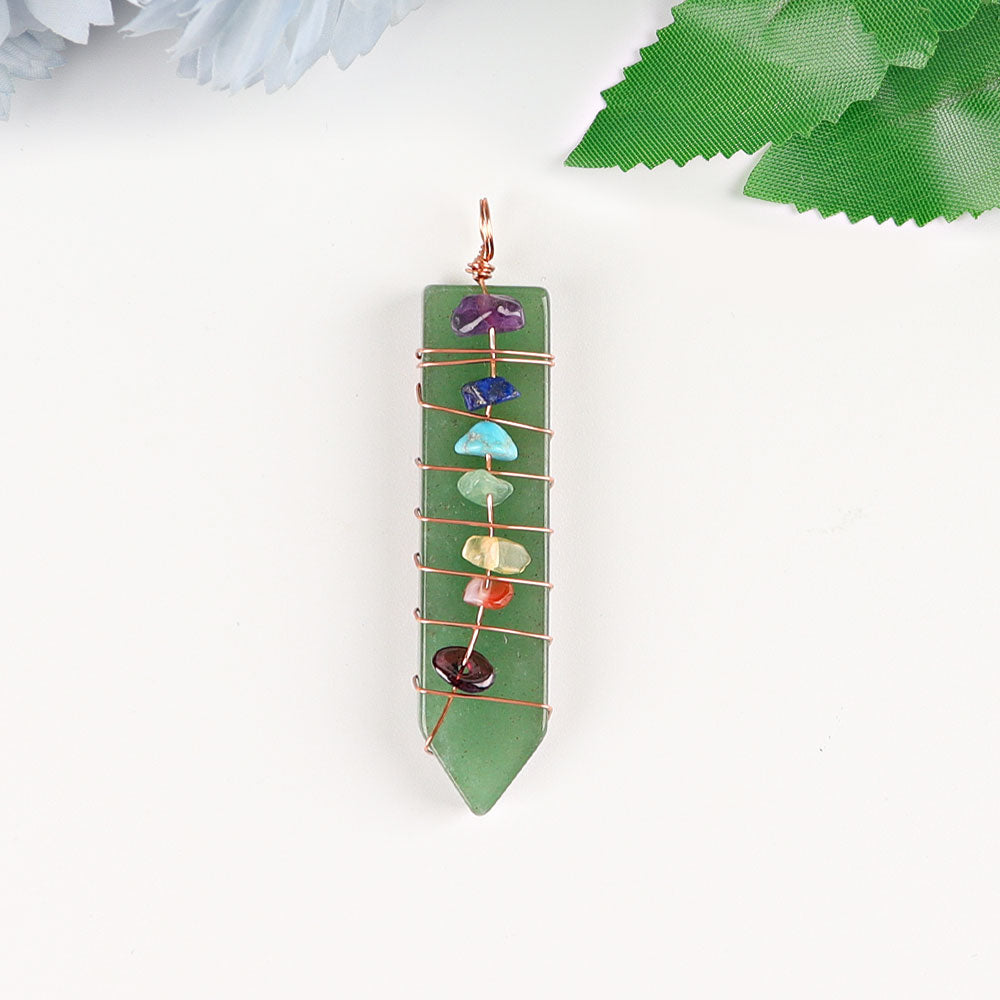 2 Inch Chakra Pendant Wire Wrapped Healing Necklace