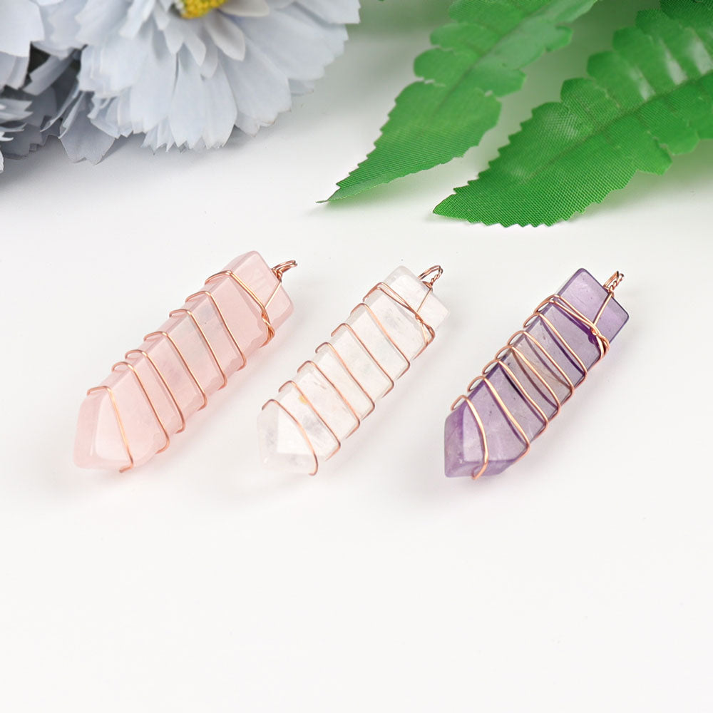 2 Inch Chakra Pendant Wire Wrapped Healing Necklace