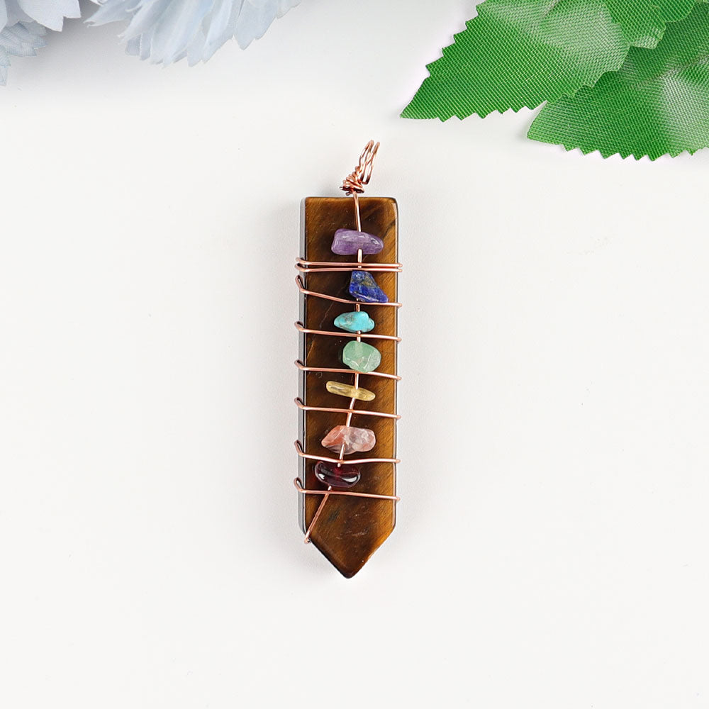 2 Inch Chakra Pendant Wire Wrapped Healing Necklace