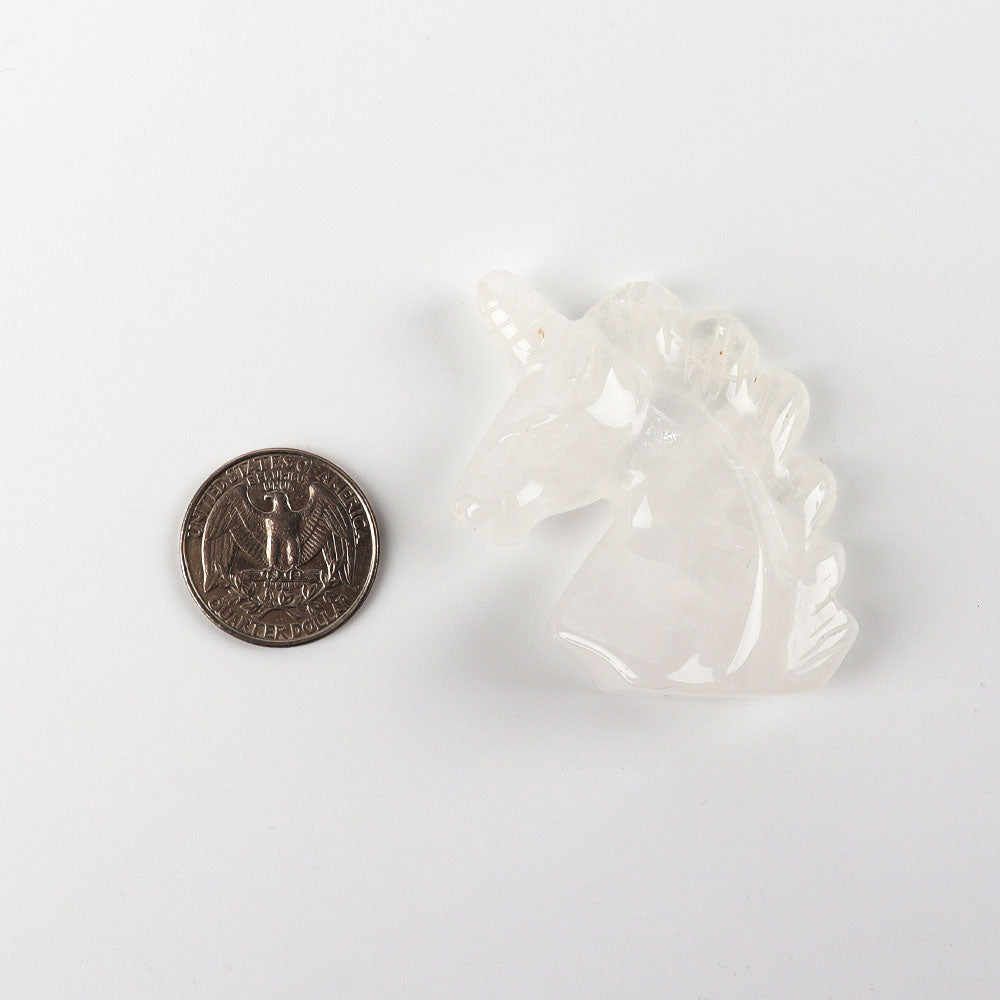 2 inch Clear Quartz Unicorn Crystal Carving Figurine
