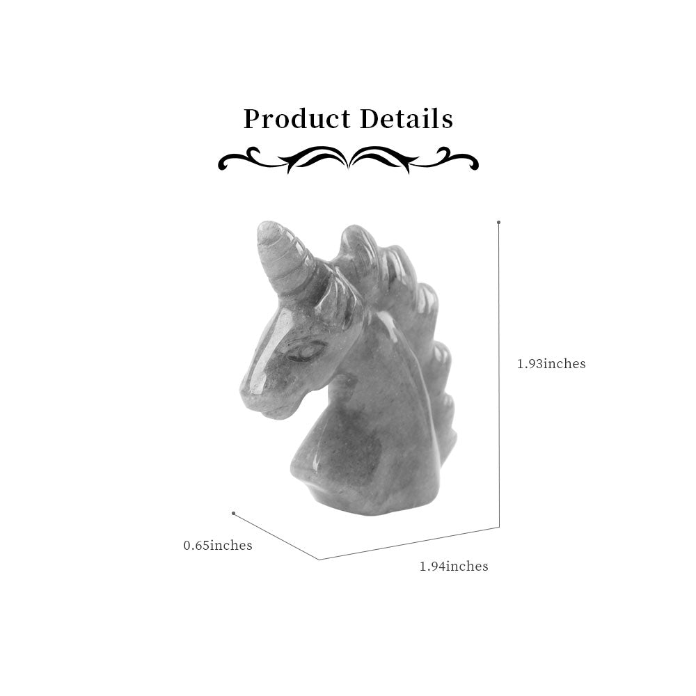 2 inch Clear Quartz Unicorn Crystal Carving Figurine